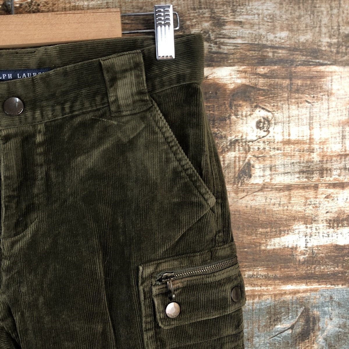 DL Ralph Lauren Green Multipocket Corduroy Pants #C754