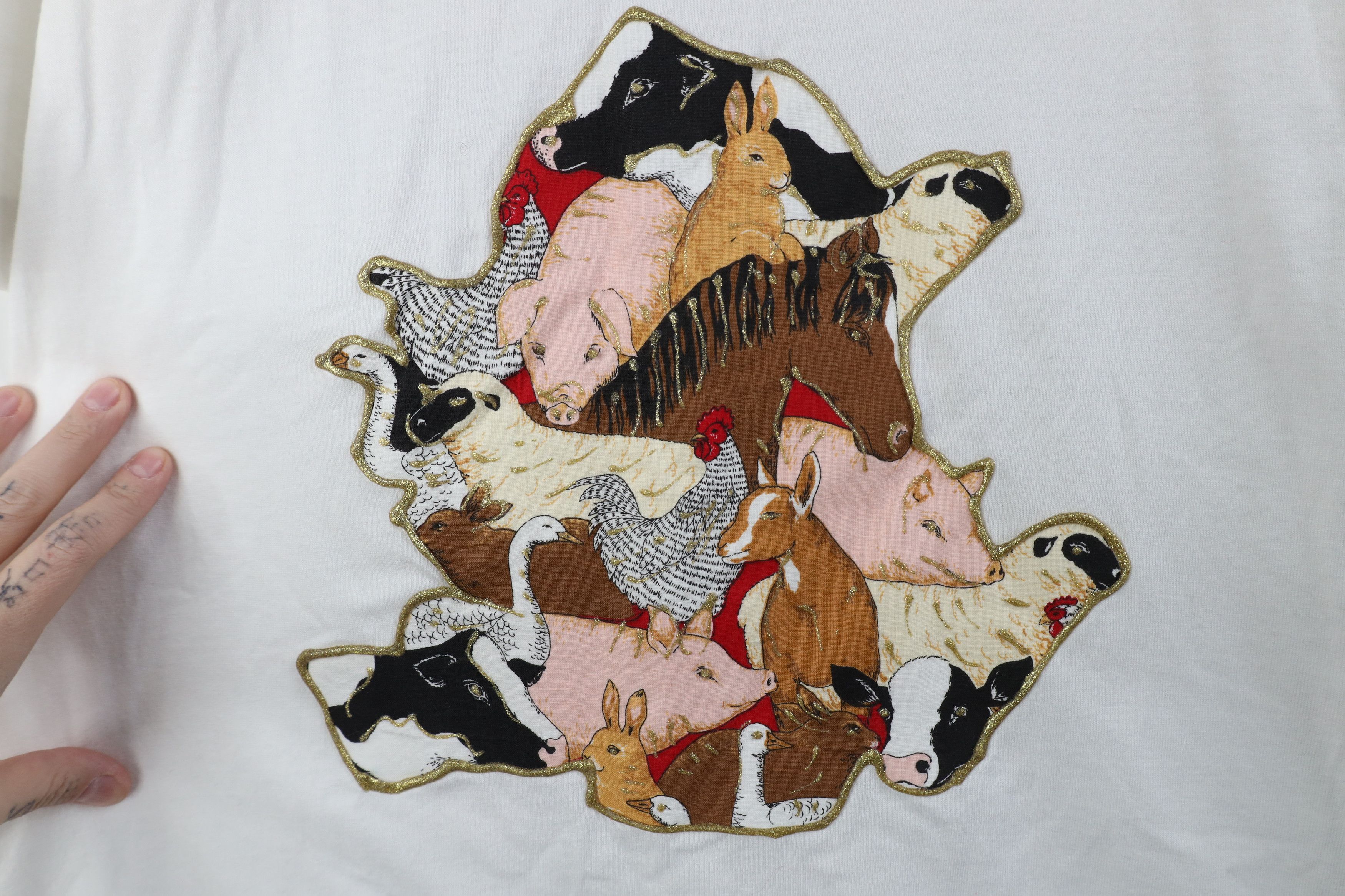 Vintage Vintage 90s Streetwear Glitter Farmhouse Animals T-Shirt Size XL / US 12-14 / IT 48-50 - 4 Thumbnail