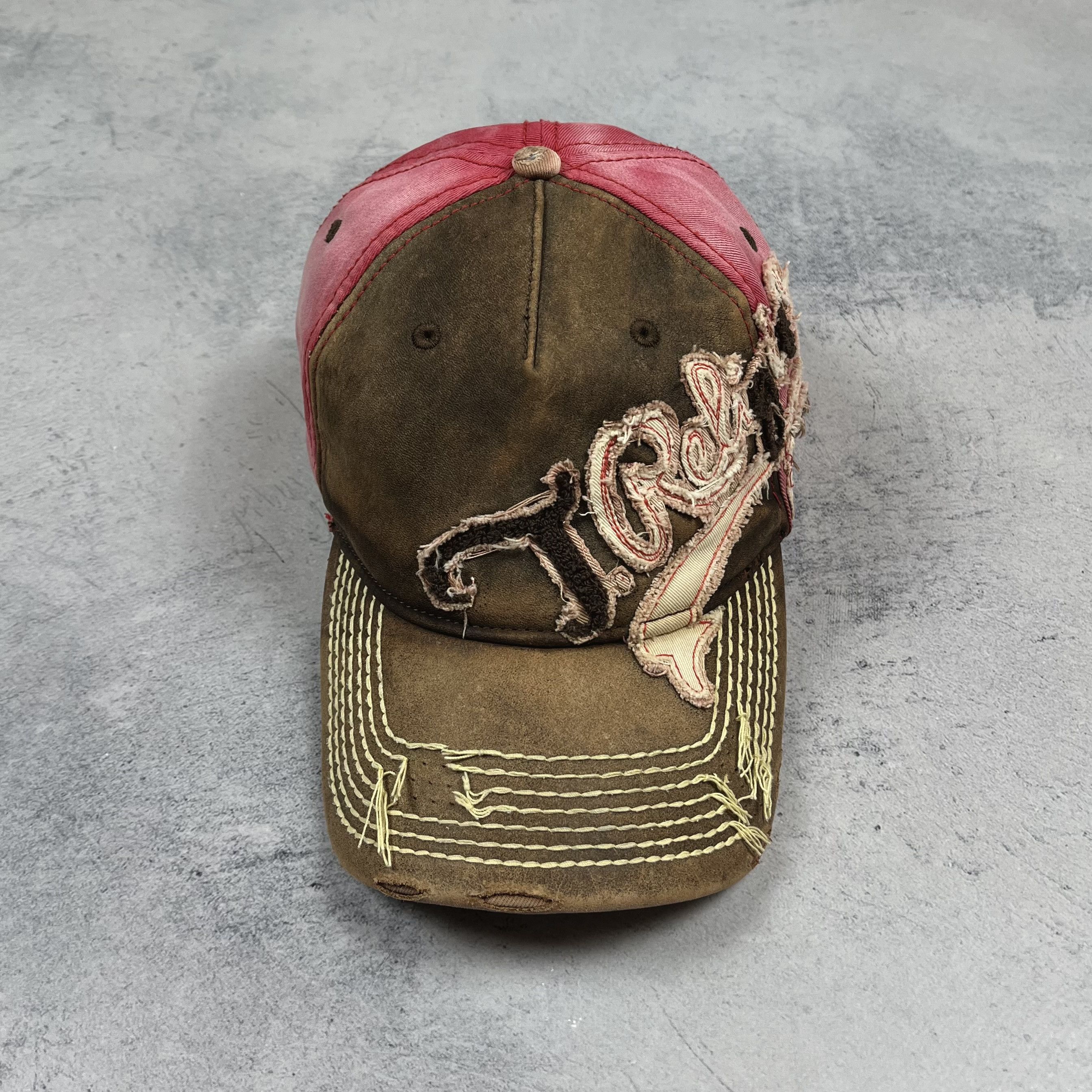 True Religion Crazy True Religion Y2K Leather Distressed Big Logo Cap Size ONE SIZE - 2 Thumbnail