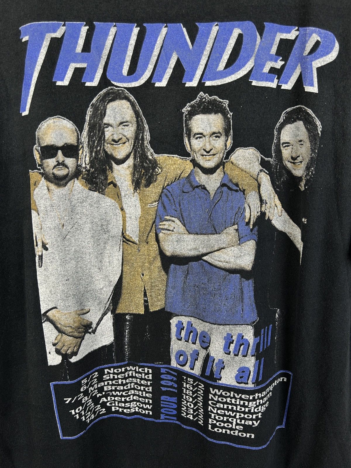 Band Tees 90s Vintage Thunder The Thrill Of It All 1997 Tour T-Shirt Size US XL / EU 56 / 4 - 6 Thumbnail