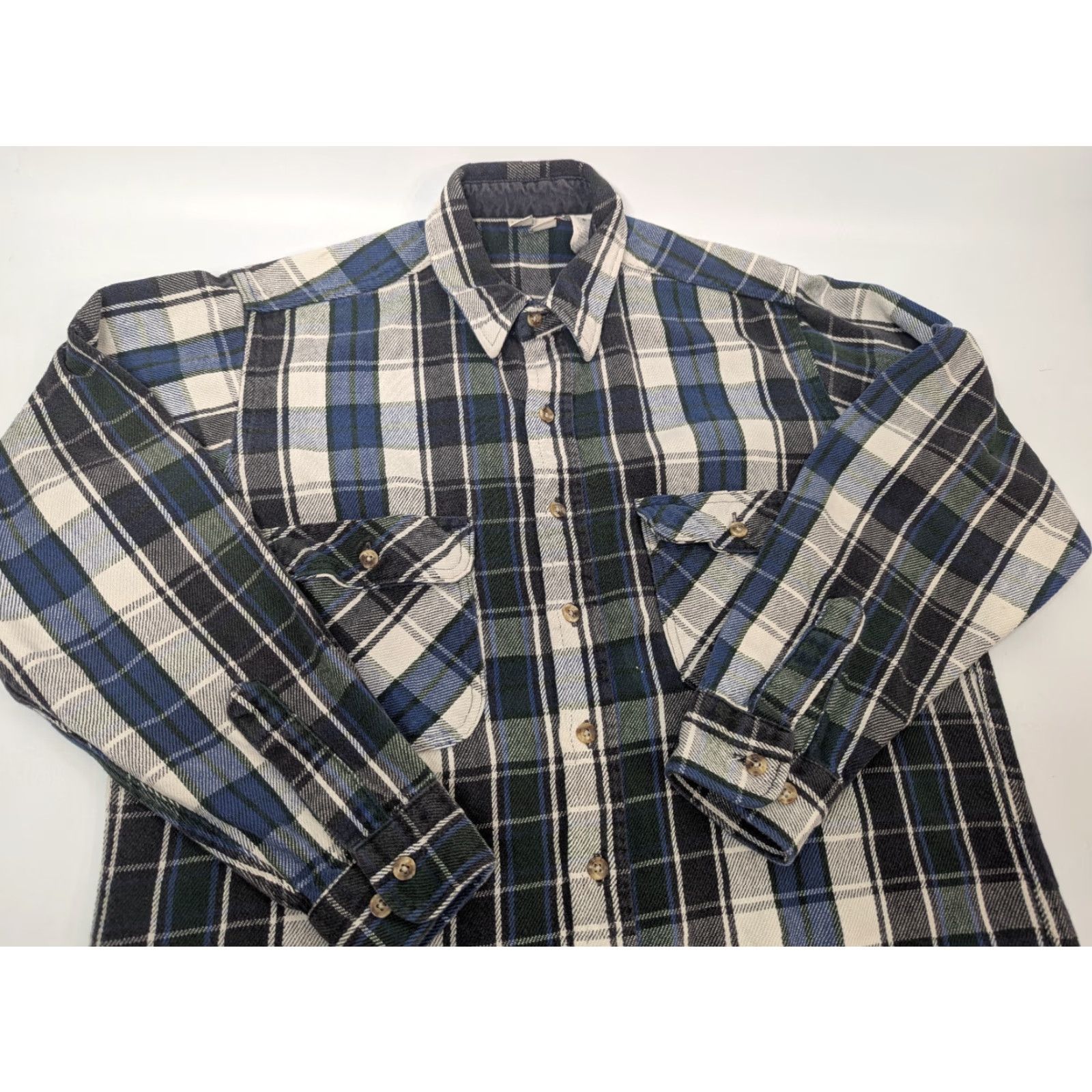 Vintage VINTAGE Field and Stream Shirt Men’s L Tall Plaid Flannel Blue Cotton Button-Up Size US L / EU 52-54 / 3 - 2 Thumbnail