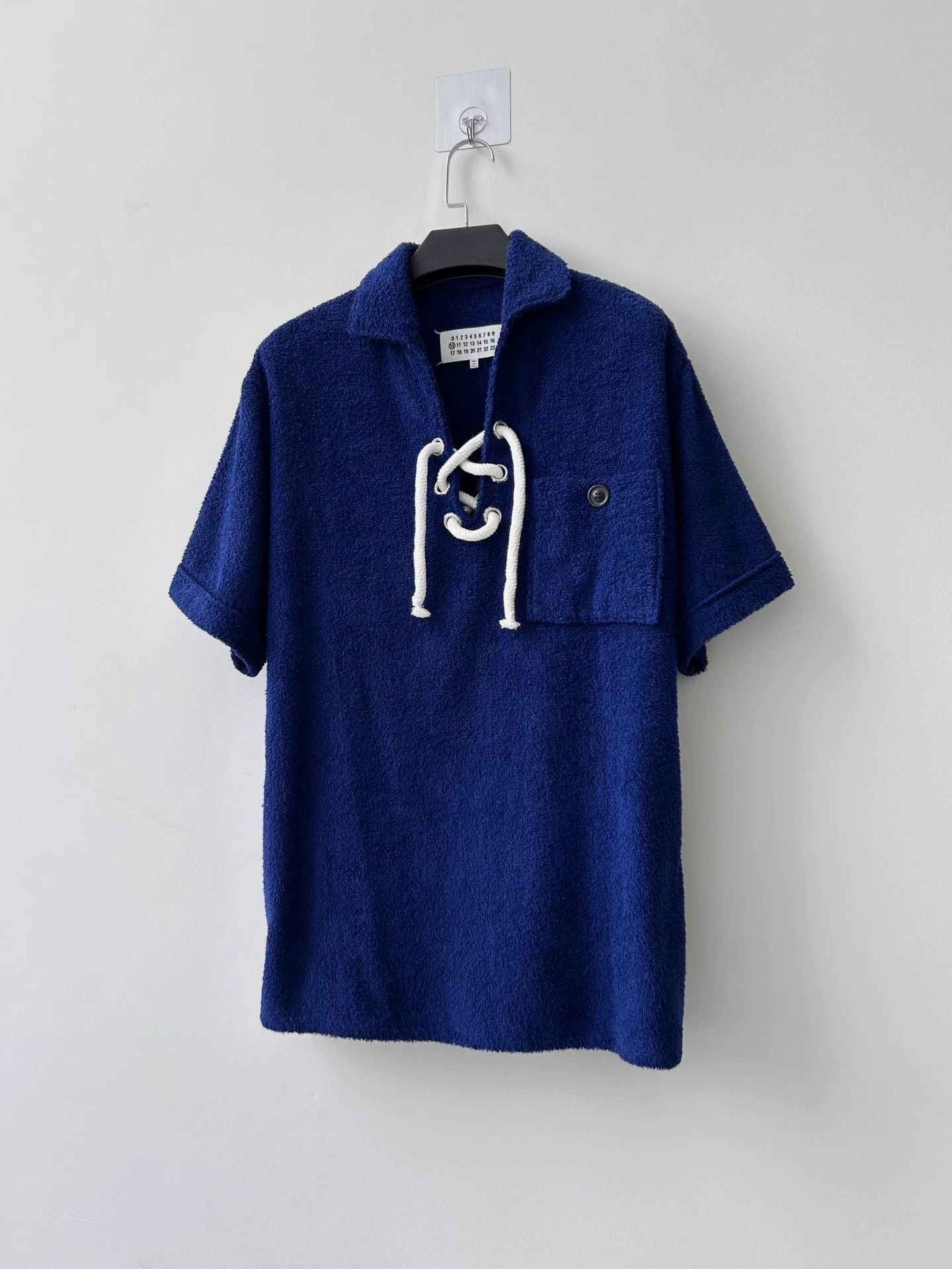 Maison Margiela Maison Margiela S/S22 Drawstring Polo Sapphire Blue S Size US S / EU 44-46 / 1 - 1 Thumbnail