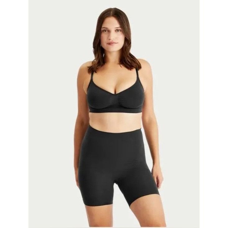 SKIMS NWT SKIMS Seamless Sculpt Mid Thigh Shorts in Onyx size 2X Size 34" / US 12 / IT 48 - 2 Thumbnail