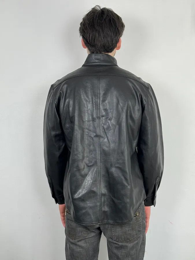 Armani Collezioni 2000s Armani Collezioni Black Leather Premium Jacket Size US L / EU 52-54 / 3 - 3 Thumbnail