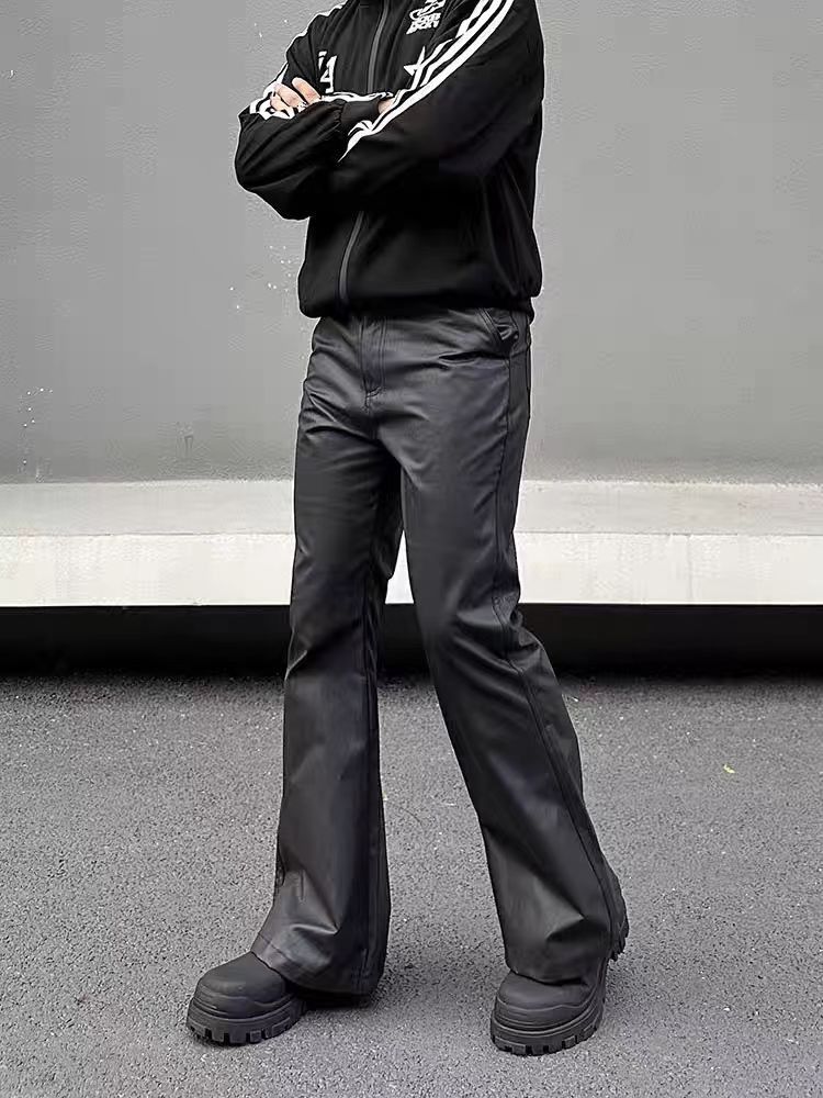 Jean Black casual leather pants Size US 32 / EU 48 - 2 Thumbnail