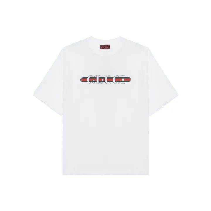 Gucci Gucci Gucci Lido Logo Print White T-Shirt -2506 Size US L / EU 52-54 / 3 - 1 Thumbnail