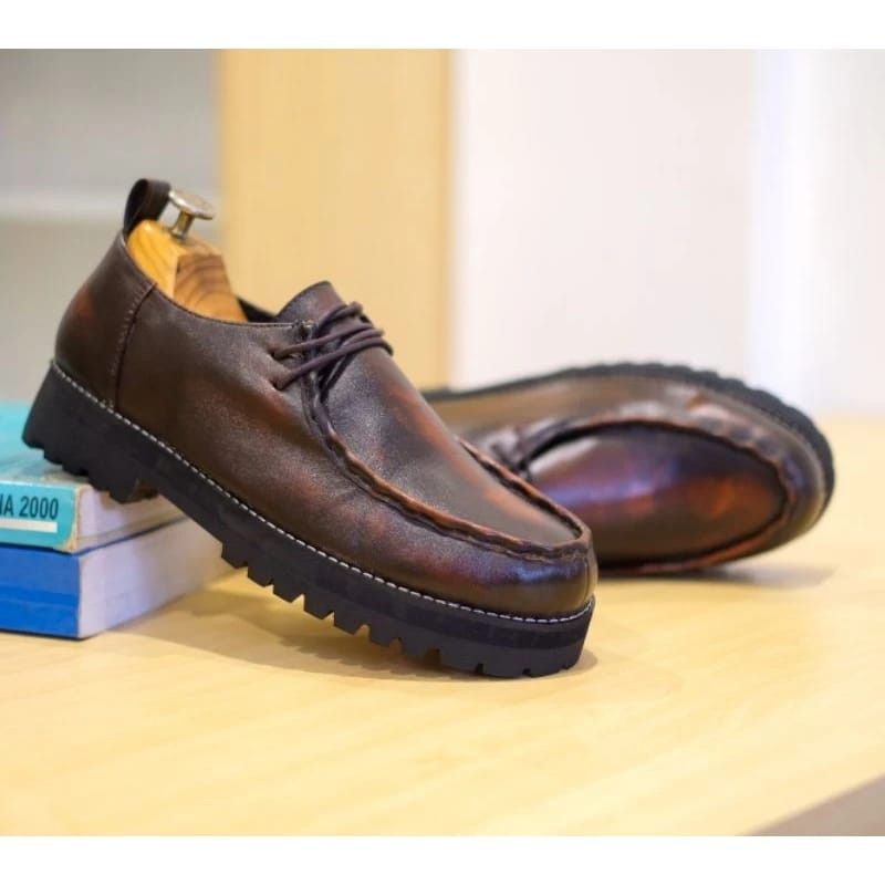 Simple Shoes Azco Derby Square Brown Leather Size US 10 / EU 43 - 2 Thumbnail