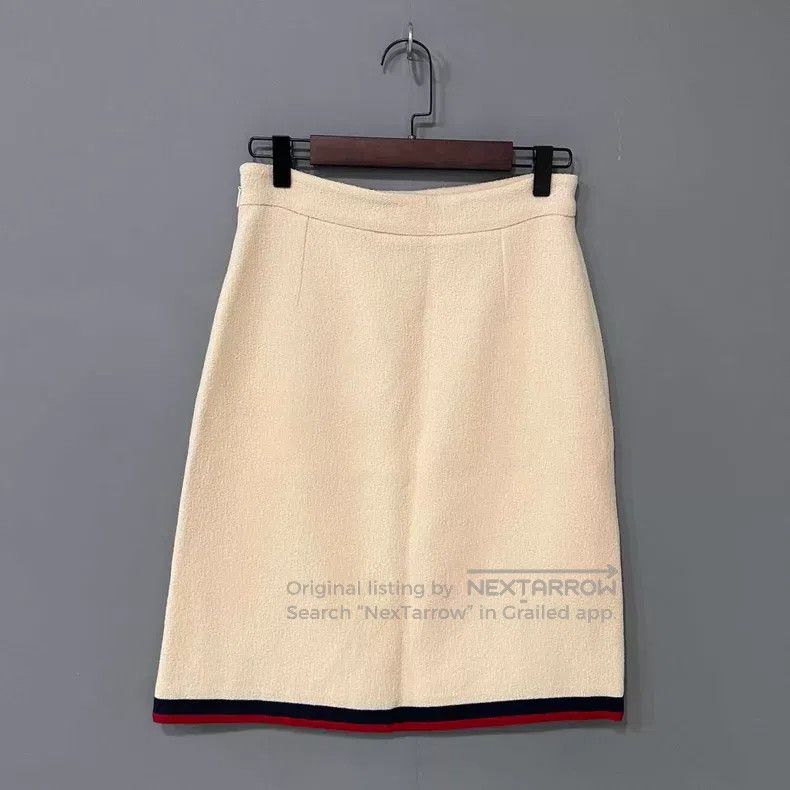 Gucci Gucci Milk-white striped skirt Size 26" / US 2 / IT 38 - 3 Thumbnail