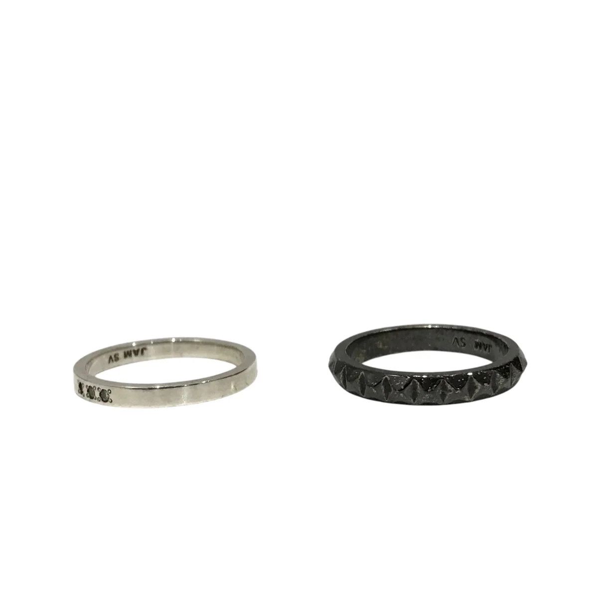 Jam Home Made .925 Silver Studded Double Ring Size ONE SIZE - 4 Thumbnail