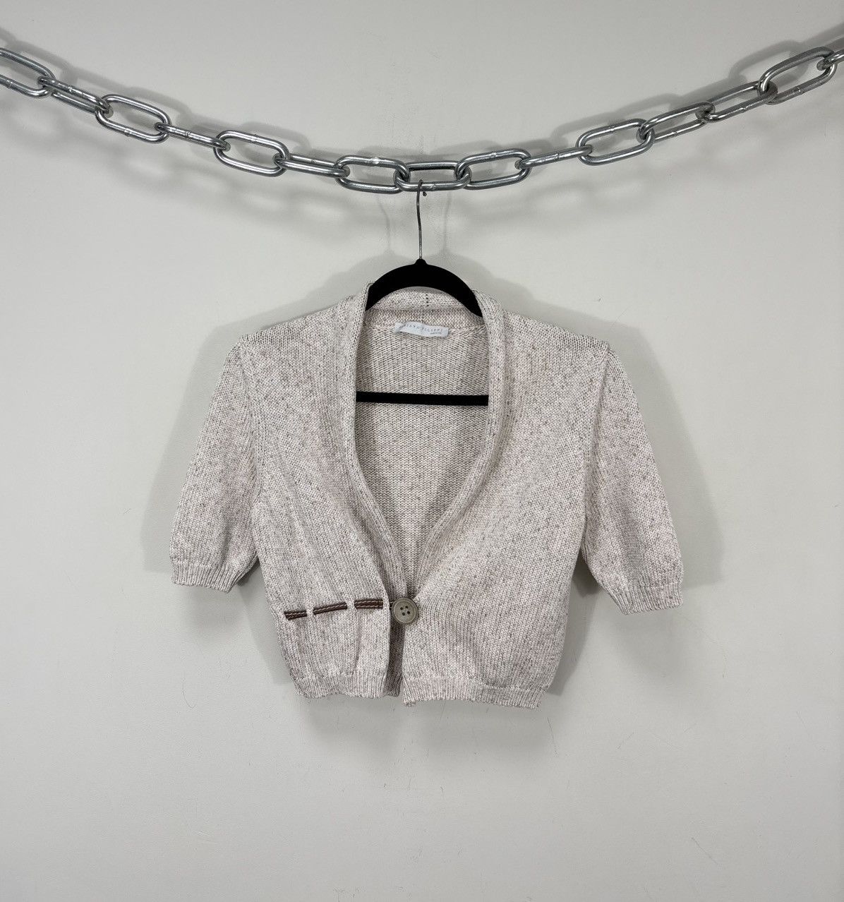 Fabiana Filippi Fabiana Filippi Women’s Beige Cotton Short Cardigan Sweater Size S / US 4 / IT 40 - 1 Thumbnail