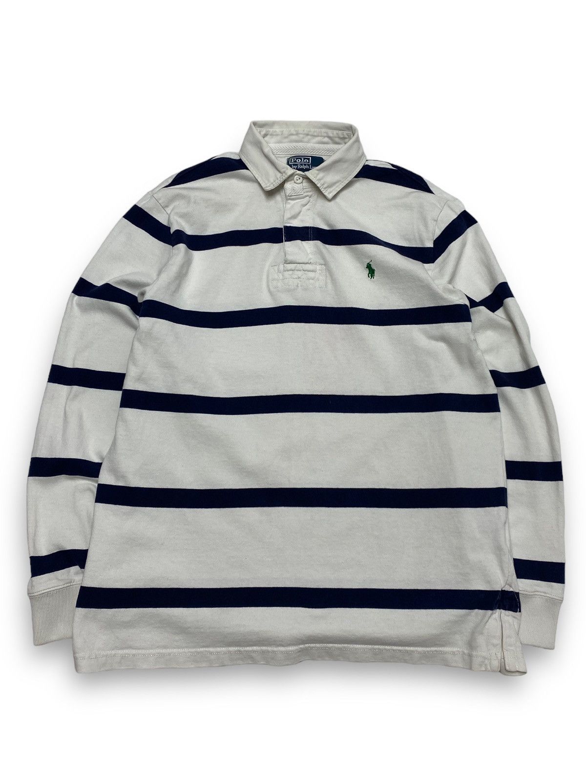 Polo Ralph Lauren Vintage POLO RALPH LAUREN Striped White Rugby Sweatshirt Size US XL / EU 56 / 4 - 1 Thumbnail