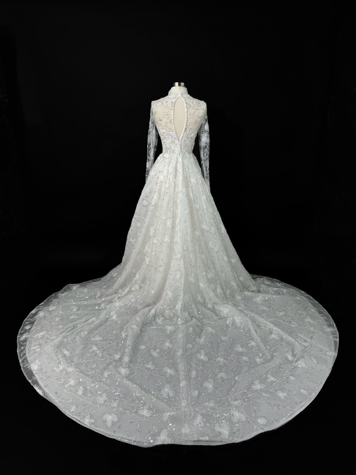 Other US 4-6 Anna Augusta Beaded Embroidery Lace Bridal Gown Size S / US 4 / IT 40 - 7 Thumbnail