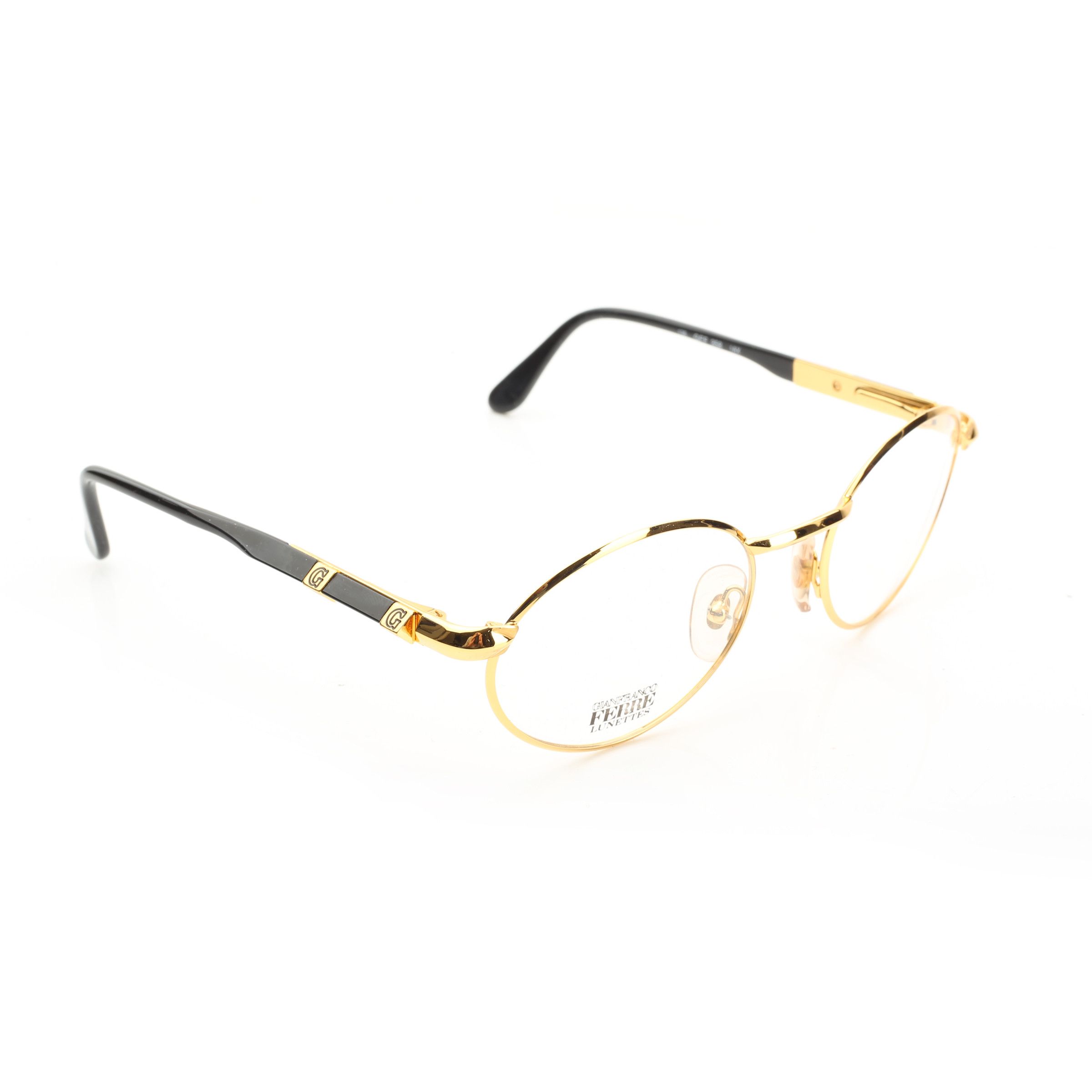 image of Archival Clothing x Gianfranco Ferre '90S Gold & Black Pyramidal Glasses, Men's