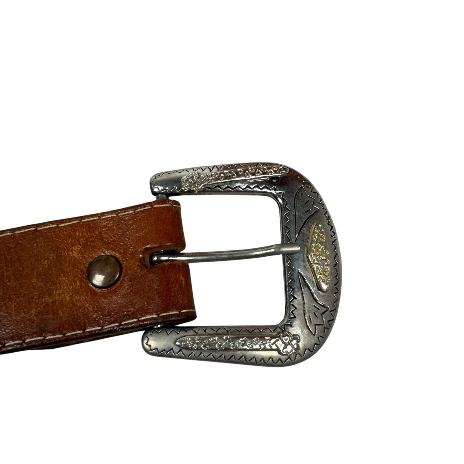 Harley Davidson × Vintage Harley-Davidson Unisex Brown Leather Belt with Silver Buckle Size ONE SIZE - 5 Thumbnail