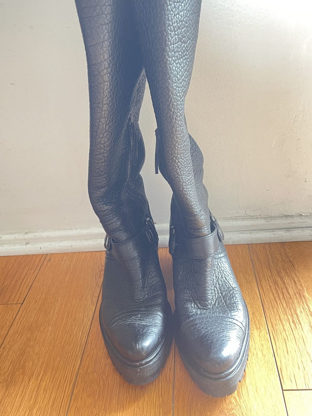 Miu Miu Miu Miu Mid Calf Leather Boots Size US 8.5 / IT 38.5 - 4 Thumbnail