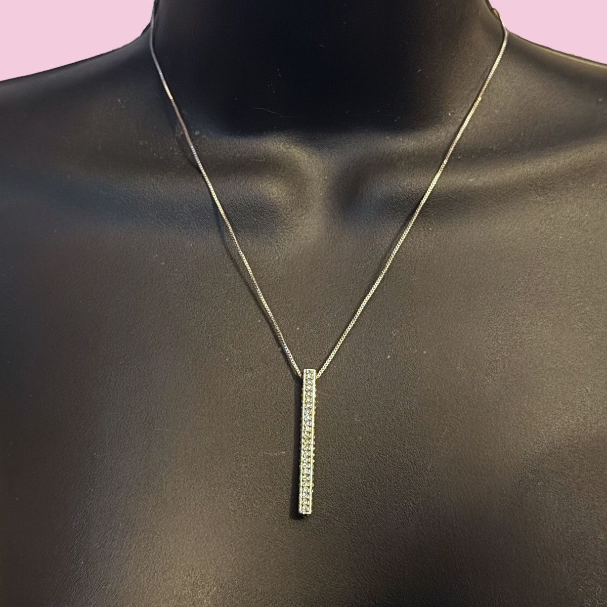 Chicos Chico’s silver tone pave vertical bar pendant necklace Size ONE SIZE - 1 Thumbnail
