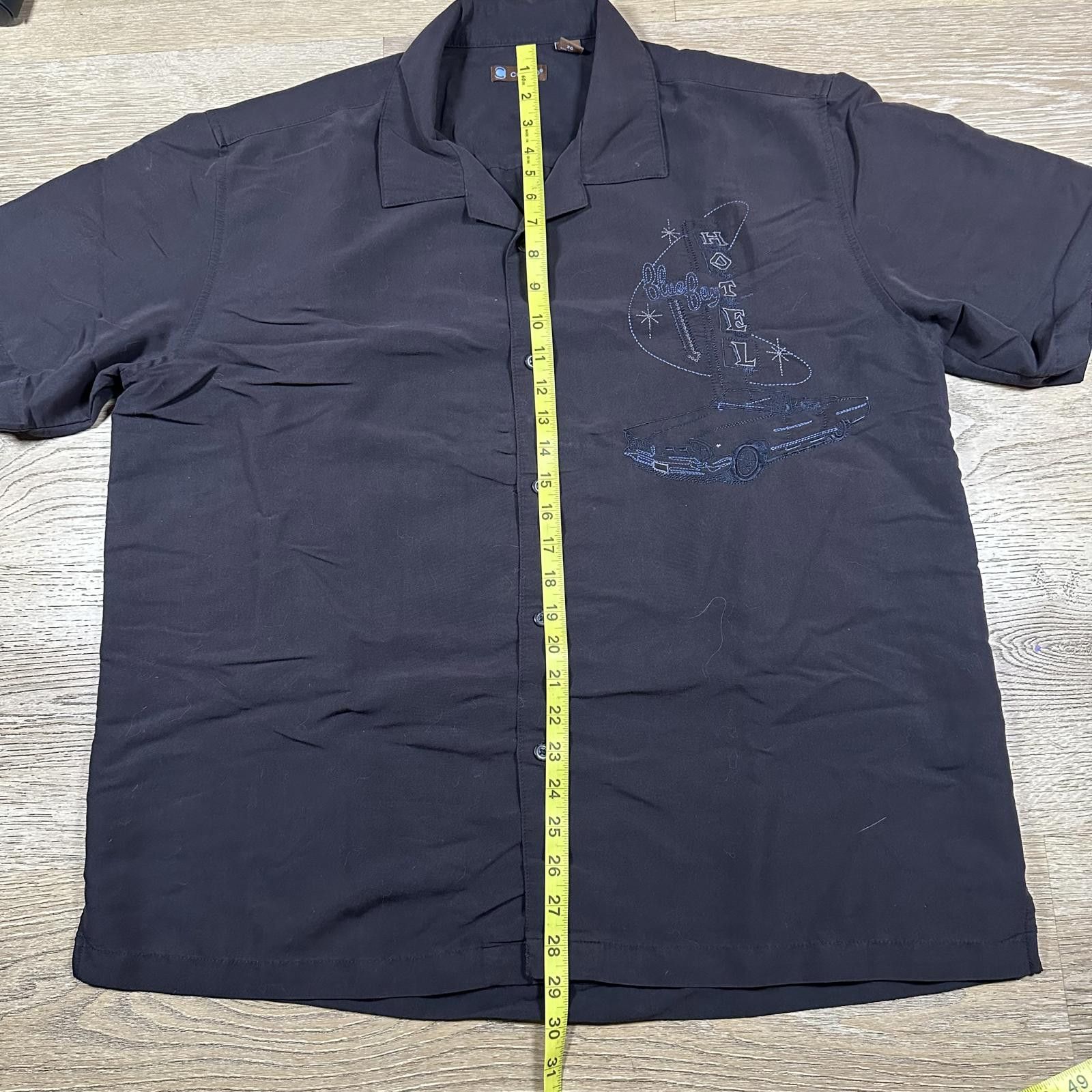 BASE CONTROL Centro Mens Casual Shirt XL Black Vintage Embroidered Car Size US XL / EU 56 / 4 - 6 Thumbnail