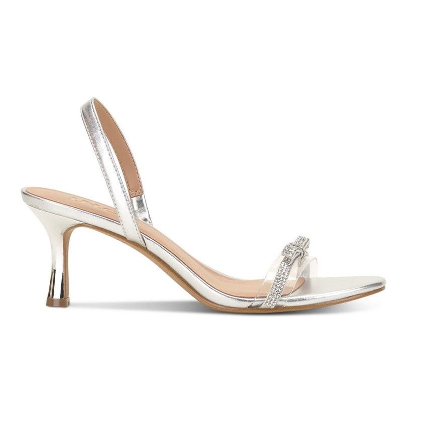 I.N.C INC Womens Silver Crystal Linette Sandal Heels NIB - Sz 9.5 Size US 9.5 / IT 39.5 - 3 Thumbnail