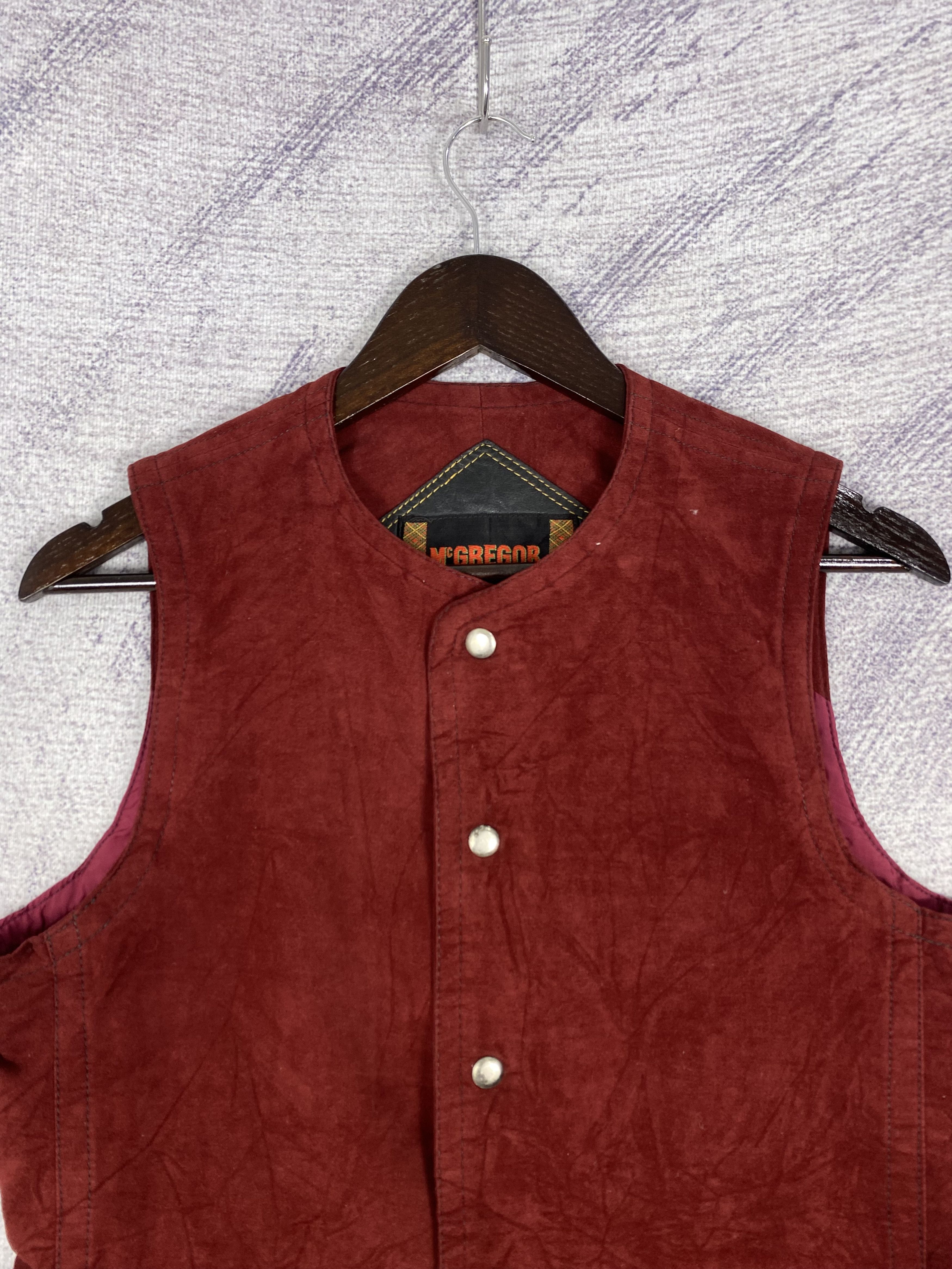 McGregor Vintage Mgregor Classic Red Suede Snap Button Vest Size US M / EU 48-50 / 2 - 2 Thumbnail