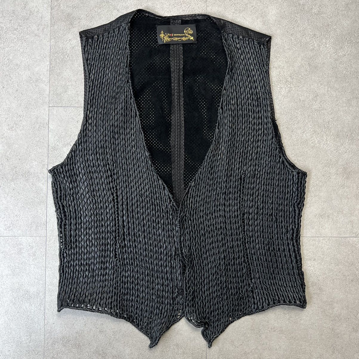 Designer × Japanese Brand Kyoji Maruyama Mesh Leather Vest Size US M / EU 48-50 / 2 - 1 Thumbnail