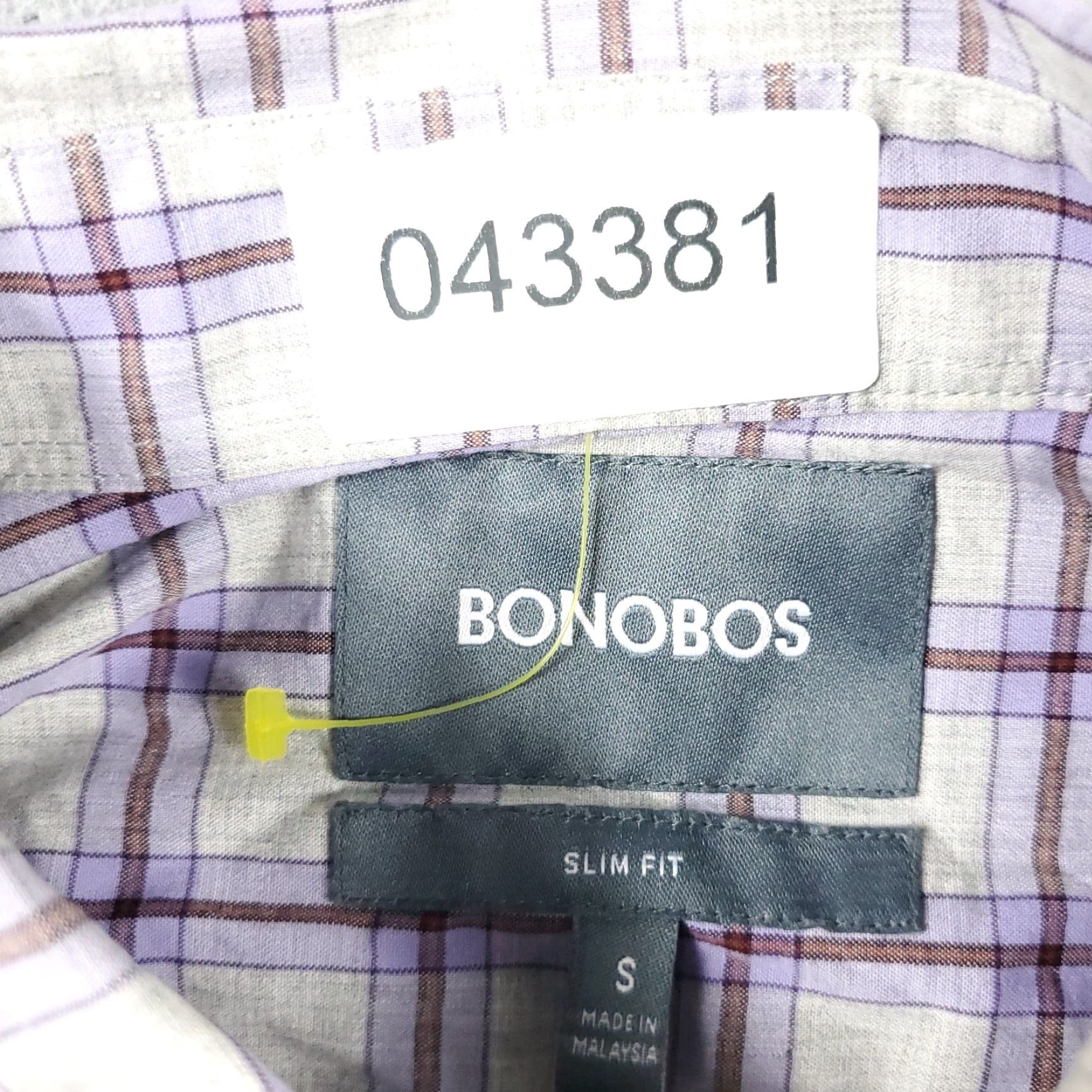 Bonobos Bonobos Shirt Mens Small Purple Plaid Button-Up Long Sleeve Size US S / EU 44-46 / 1 - 6 Thumbnail