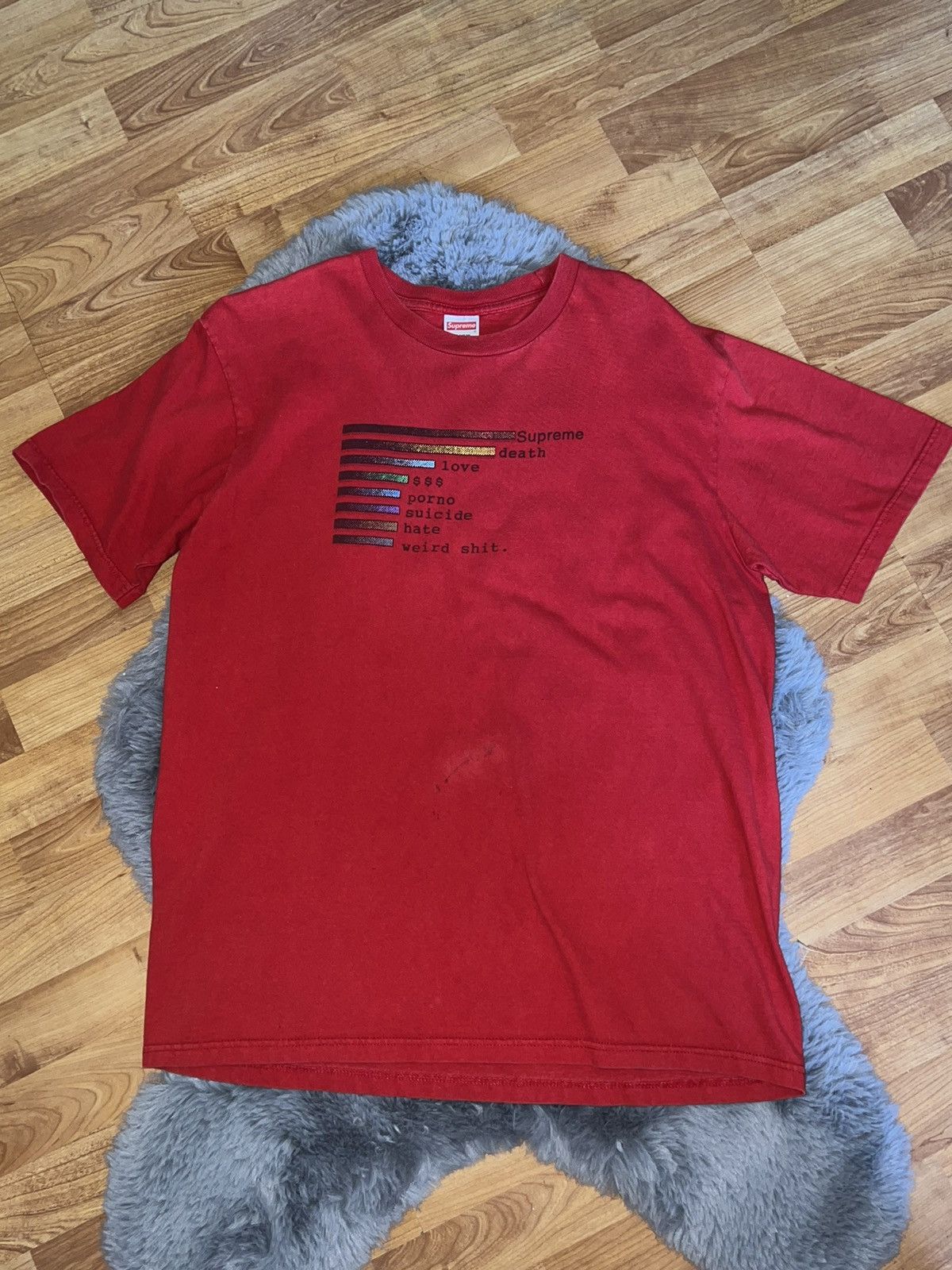 Supreme Supreme Chart Tee Red Size US L / EU 52-54 / 3 - 1 Thumbnail