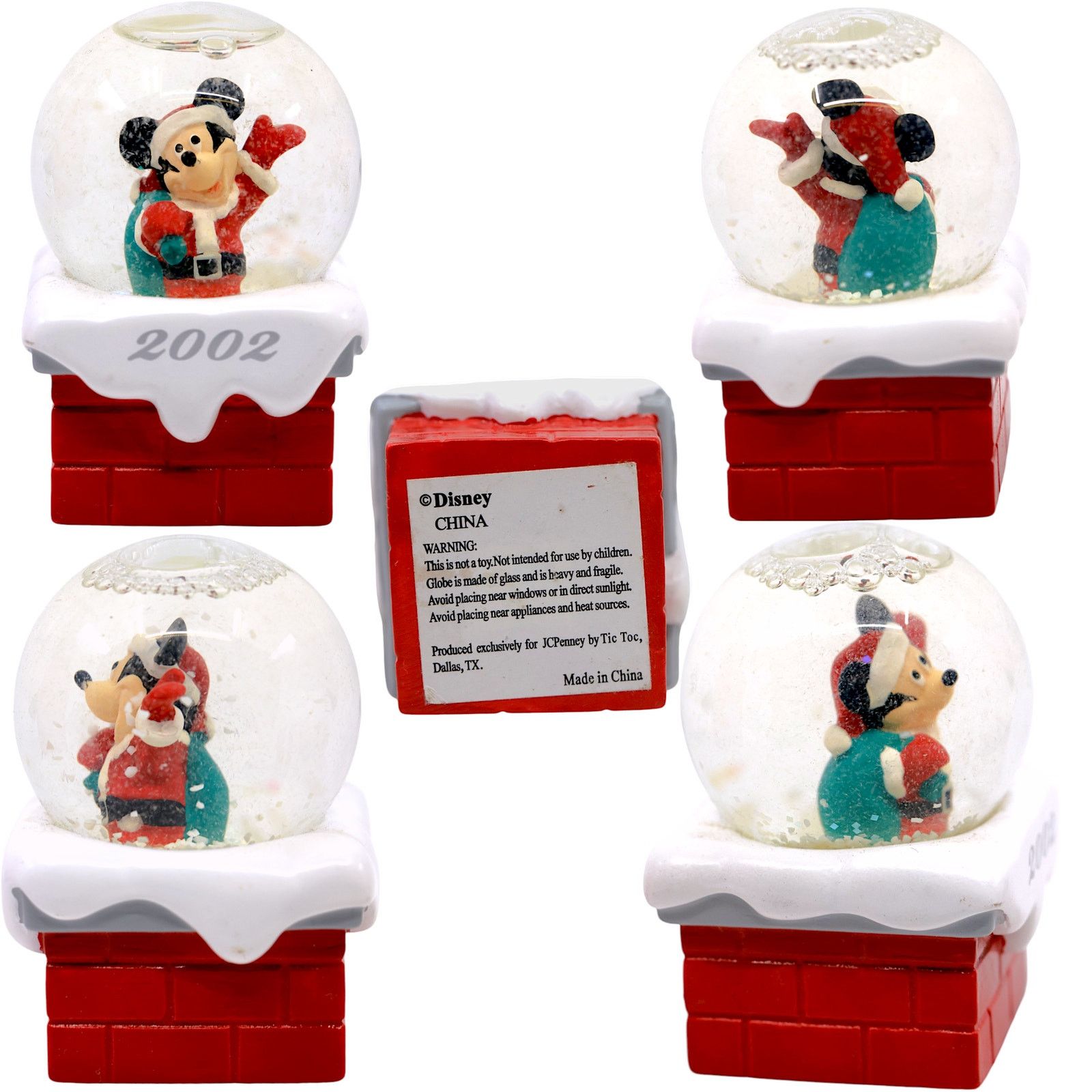 Disney Mickey Mouse Santa Chimney JCPenny Snow Globe 2002 & 2010 Size ONE SIZE - 5 Thumbnail