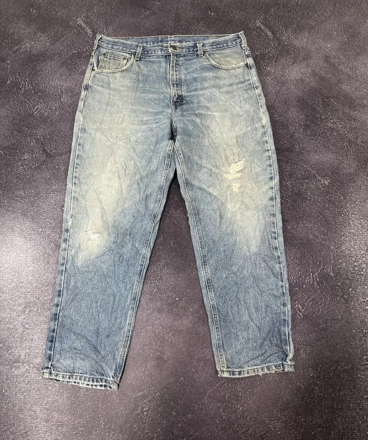 Carhartt × Vintage Vintage Carhartt Faded Denim Relaxed Fit Hype Baggy Jeans Size US 38 / EU 54 - 2 Thumbnail