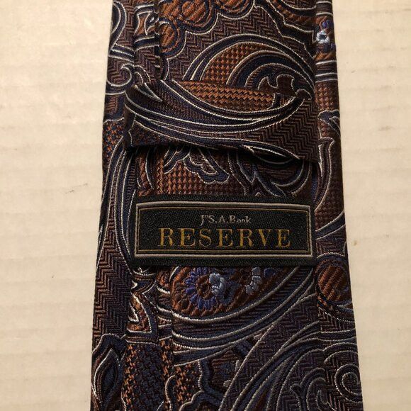 Jos. A. Bank jos.a.bank men's new brown silk tie 3 1/4" X 60" Size ONE SIZE - 3 Thumbnail