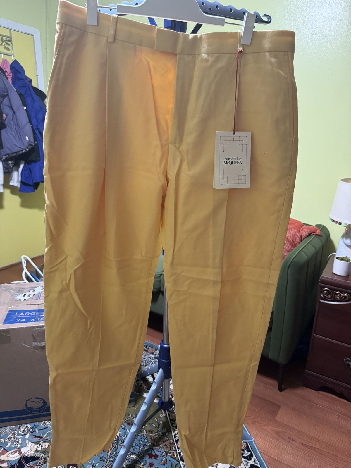Alexander McQueen NWT Alexander McQueen Pastel Yellow Pants Men’s Size 58 Size US 44 / EU 60 - 1 Thumbnail