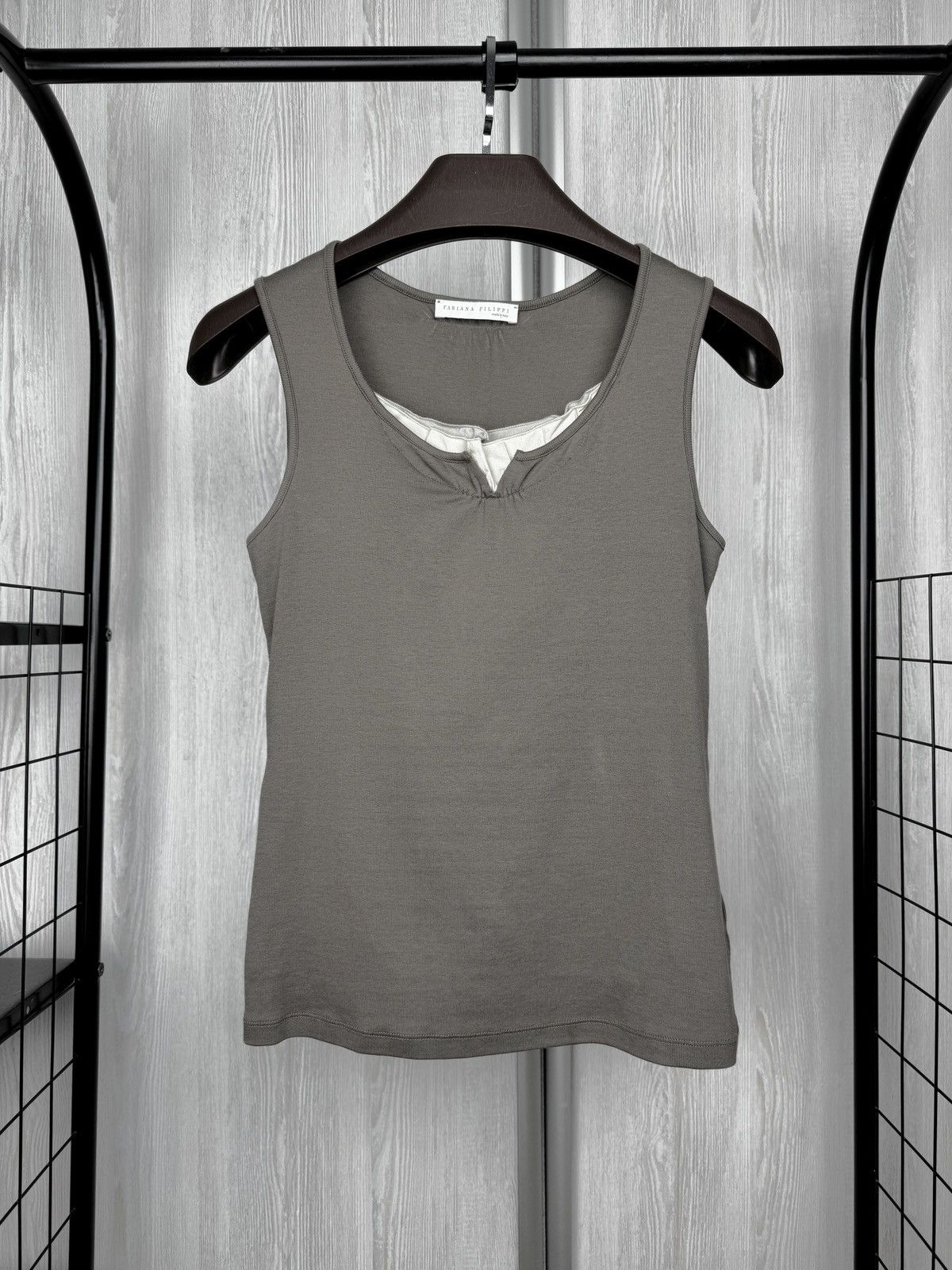 Fabiana Filippi Fabiana Fillipi grey cotton silk tank top size S Size S / US 4 / IT 40 - 2 Thumbnail