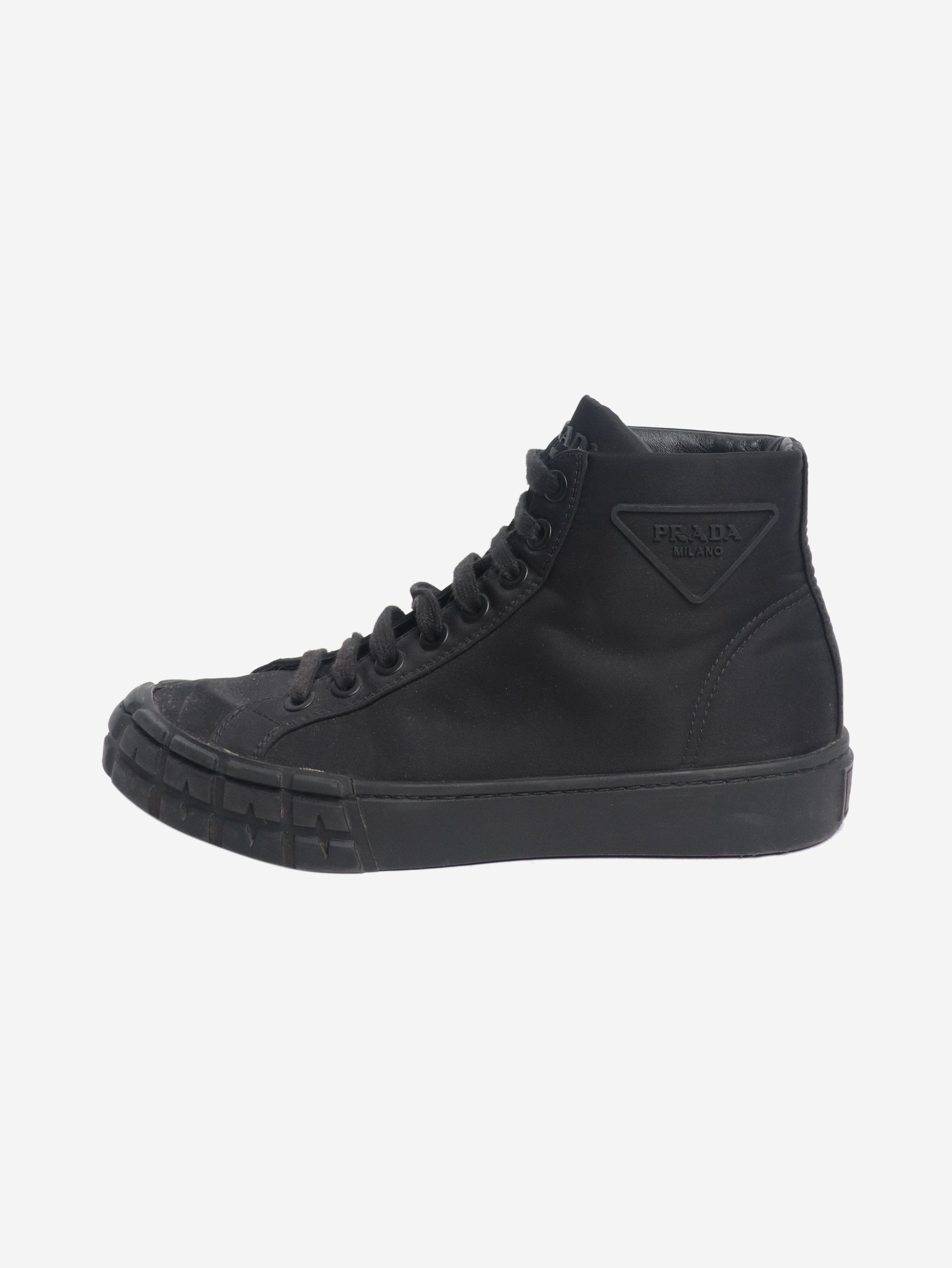 Prada Black Cassetta Wheel high-top trainers - EU 39 Size US 8 / IT 38 - 1 Thumbnail