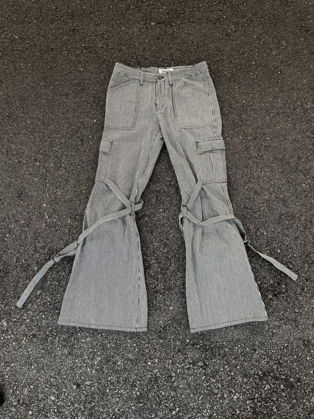 If Six Was Nine Stripe Cargo Bootcut Pants Womens Size 27" / US 4 / IT 40 - 1 Thumbnail