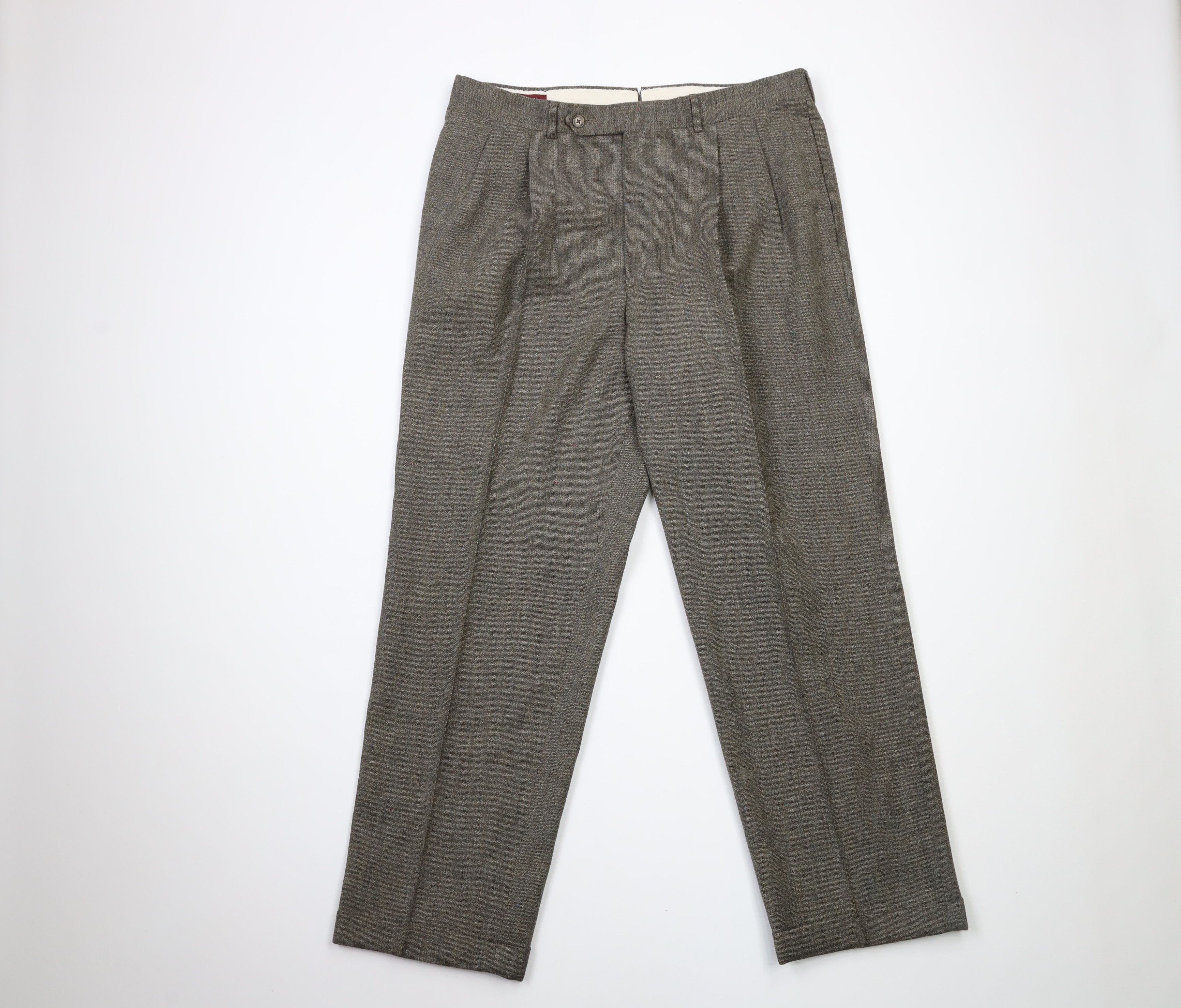 Vintage Vintage 70s Streetwear Wide Leg Wool Tweed Pants USA | Grailed