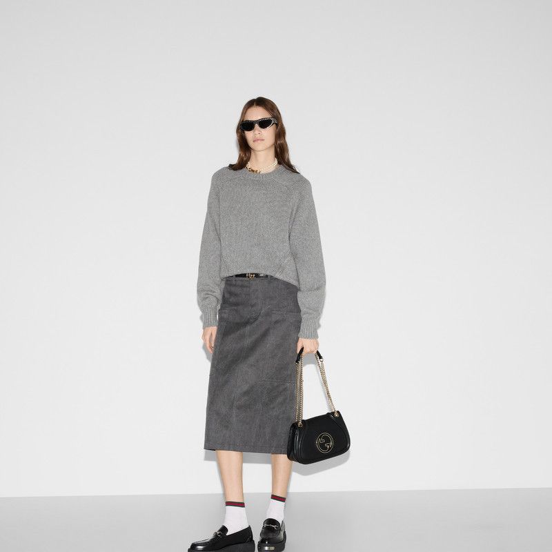 Gucci o1B3y1r0526 Wool And Cashmere Sweater in Gray Size L / US 10 / IT 46 - 5 Thumbnail