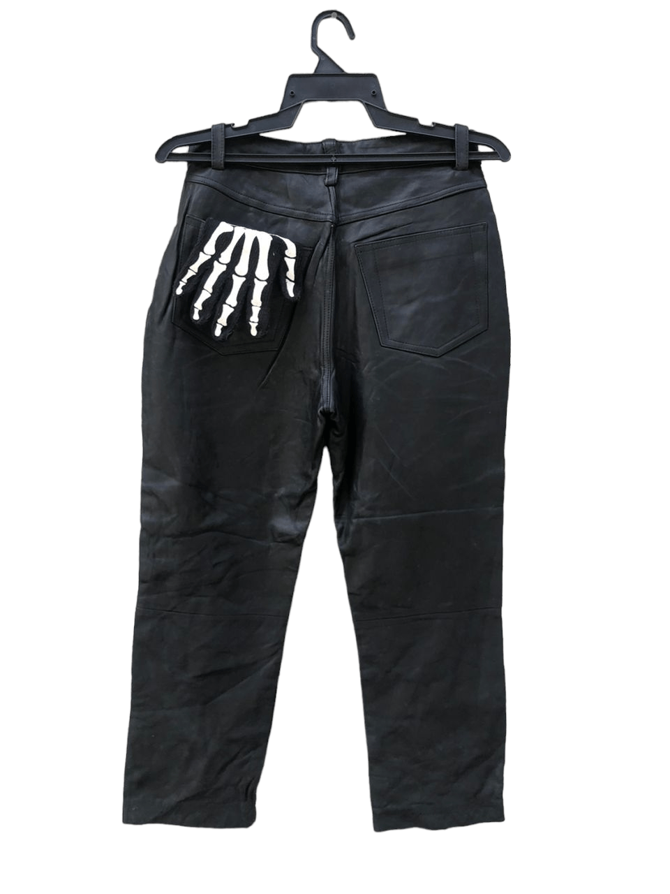 Beams Plus Rare💥Beams black Cowhide Leather Pants Size US 29 - 2 Thumbnail
