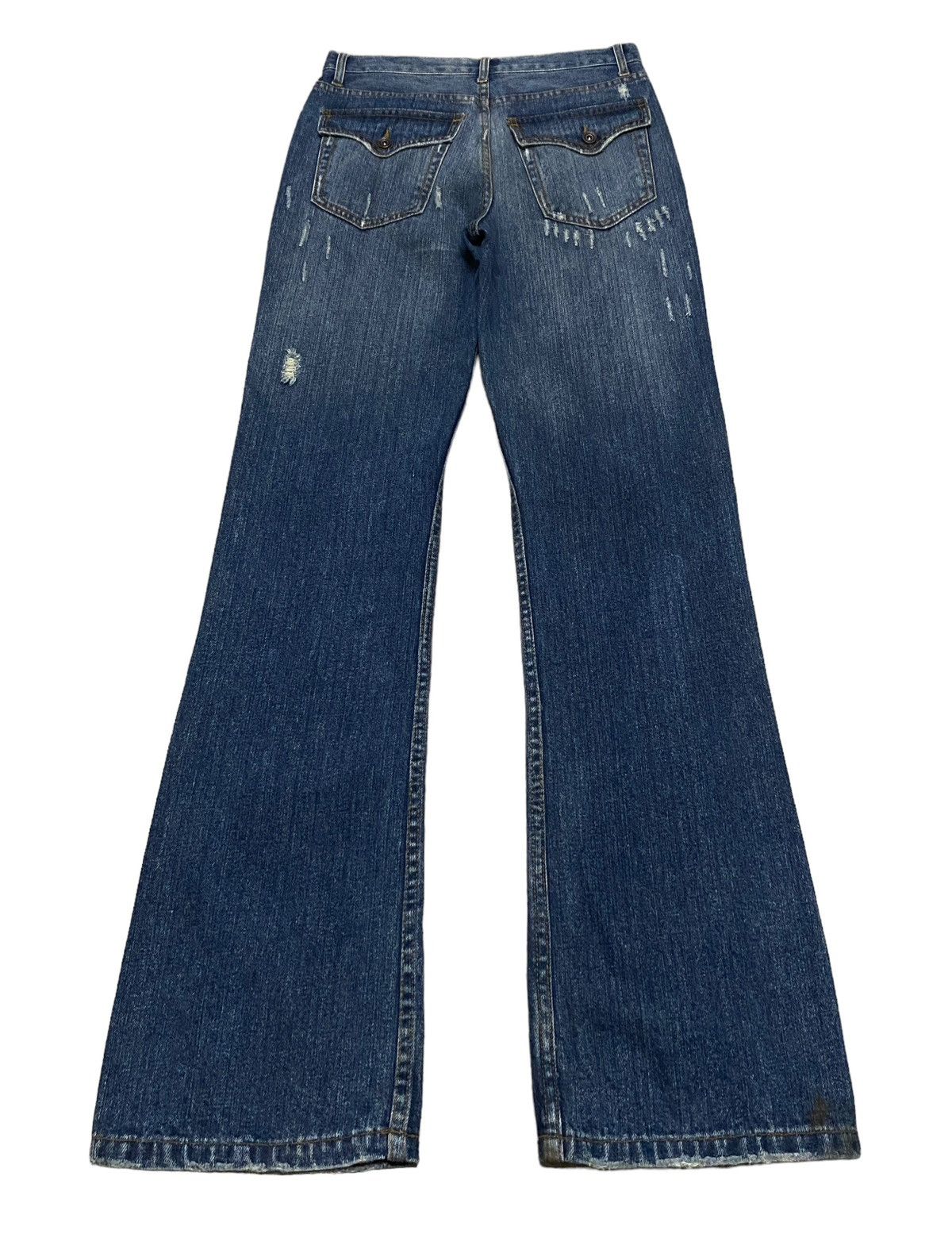 Designer × Japanese Brand × Vintage Rare Design Vintage Nylaus Flared Distressed Jeans 2000s Size US 30 / EU 46 - 2 Thumbnail