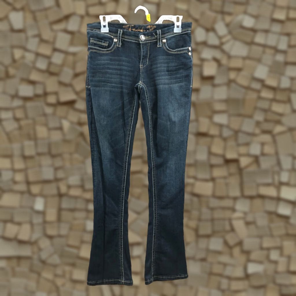 Vintage Seven7 Rucker Slim Bootcut Jeans Size 28 Dark Wash Blue Denim Womens Size 28" / US 6 / IT 42 - 1 Thumbnail