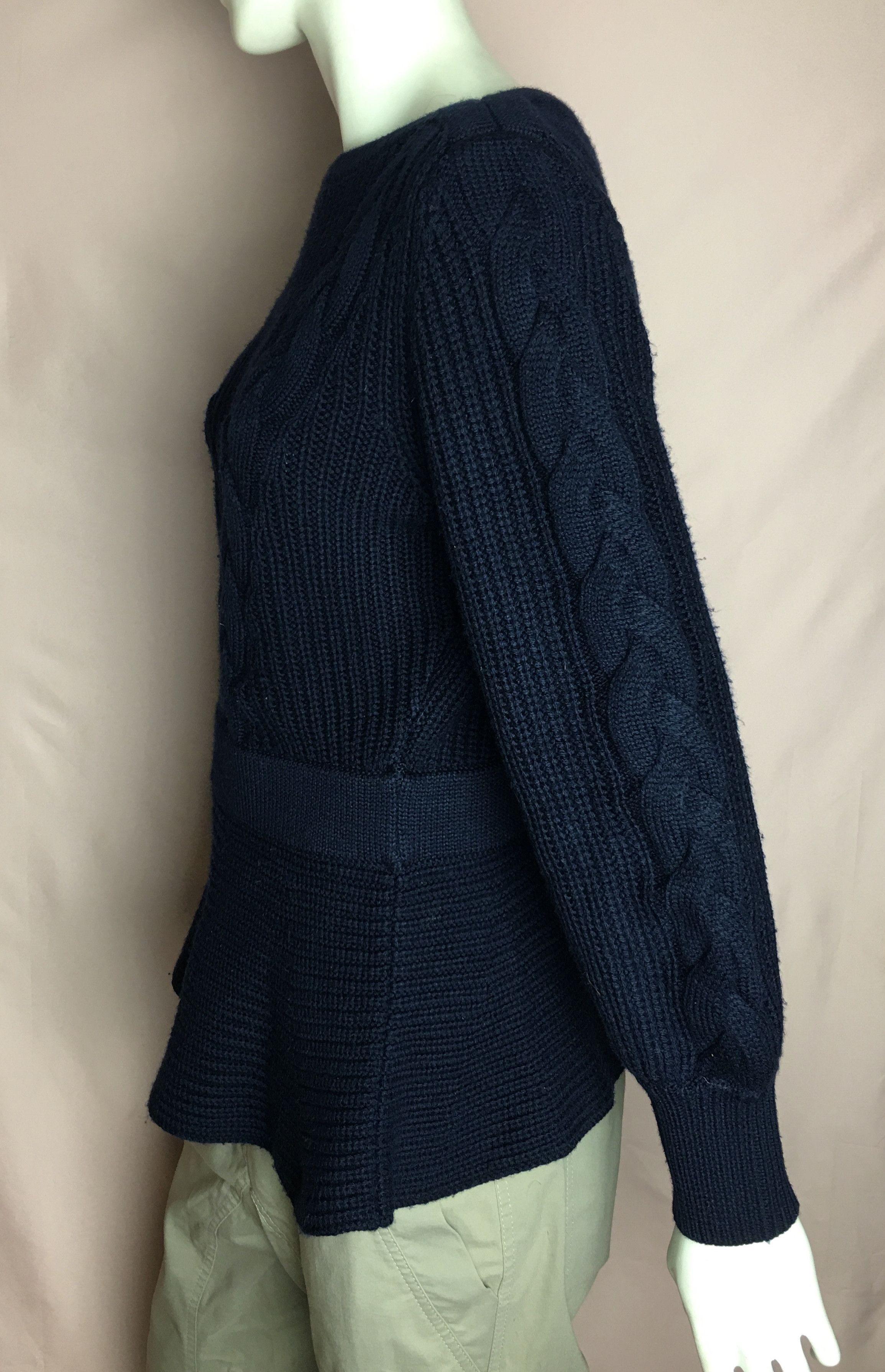 Other THE FOLD London Merino Wool Cable Knit Peplum Sweater Size M Size M / US 6-8 / IT 42-44 - 5 Thumbnail