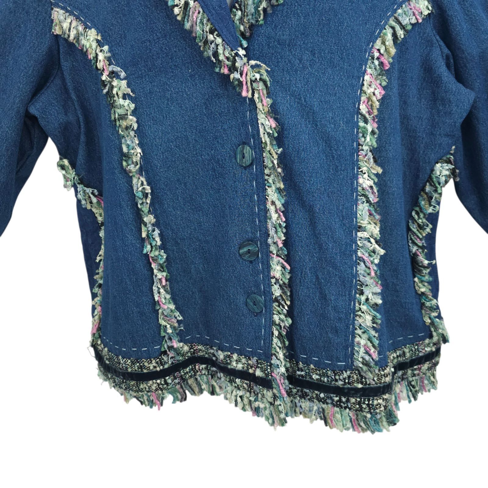 Other Yak Magik Jacket XL Denim Funky Boho Fringe Art to Wear Size XL / US 12-14 / IT 48-50 - 12 Thumbnail