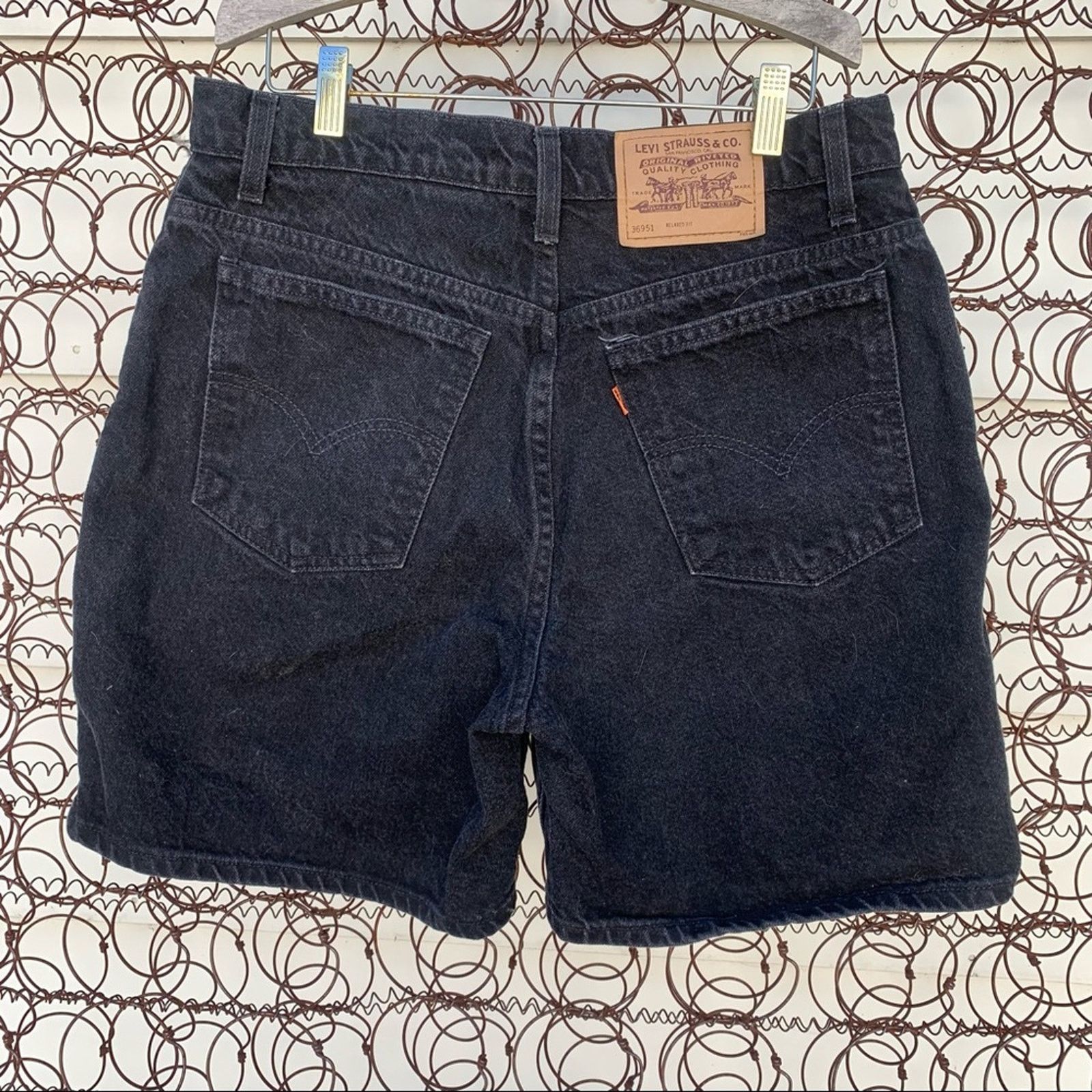 Vintage 90s Ladies Levi’s 951 relaxed fit black jean shorts