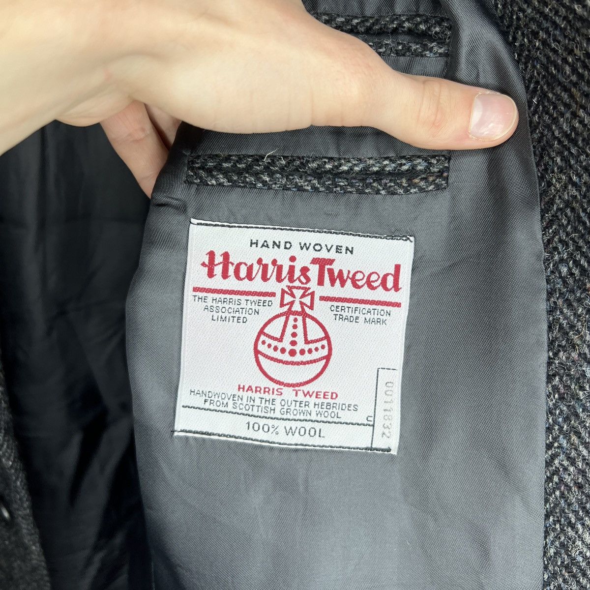 Harris Tweed Vtg Harris Tweed Grey Coat WOOL Jacket Blazer 42 R Size 42R - 7 Thumbnail