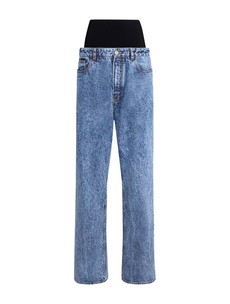 Alaia SNOW DENIM JEANS WITH KNIT BAND Size 26" / US 2 / IT 38 - 1 Thumbnail