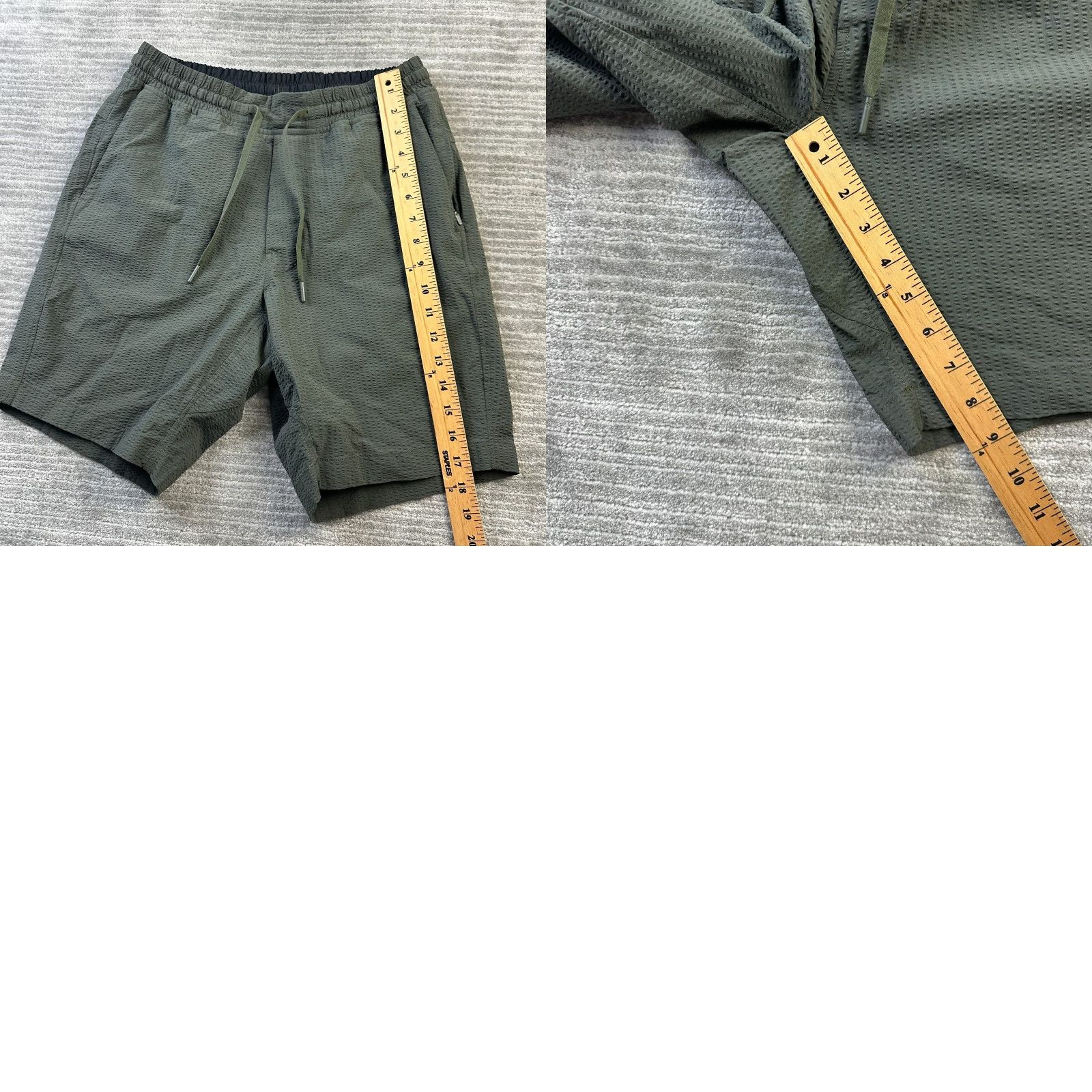 Lululemon Lululemon Shorts Mens Small Bowline Seersucker 8" Gray Polyester Drawstring Pockets Athletic Activewear 8 in Inseam Regular Size US 29 - 8 Thumbnail