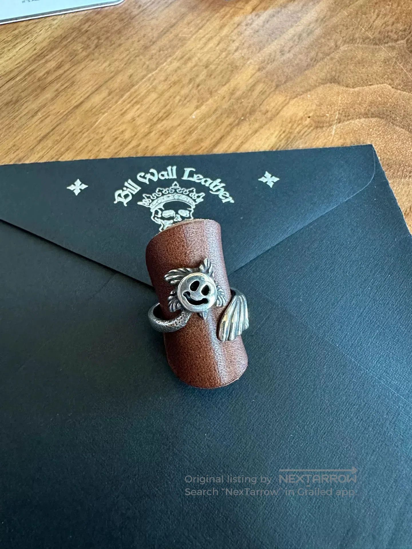Bill Wall Leather BWL Smiley Silver Ring. Size ONE SIZE - 1 Thumbnail