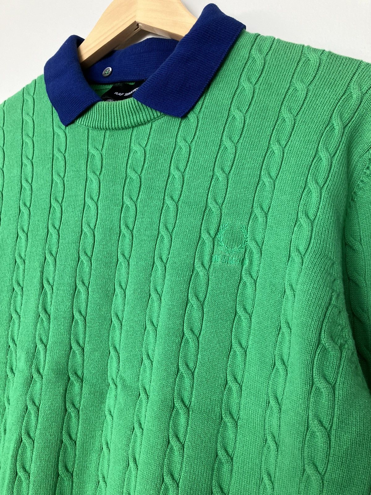 Fred Perry × Raf Simons Cable collared cotton sweater Size US M / EU 48-50 / 2 - 3 Thumbnail