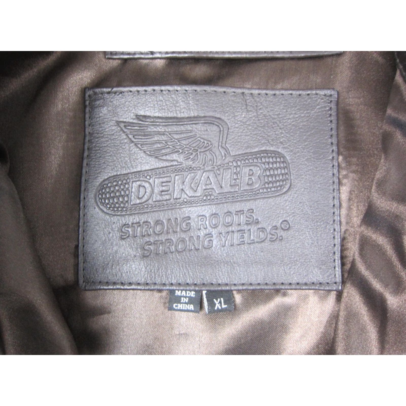 Vintage VINTAGE DEKALB Jacket Mens XL Brown Leather Bomber Full Zip 90s Size US XL / EU 56 / 4 - 4 Thumbnail
