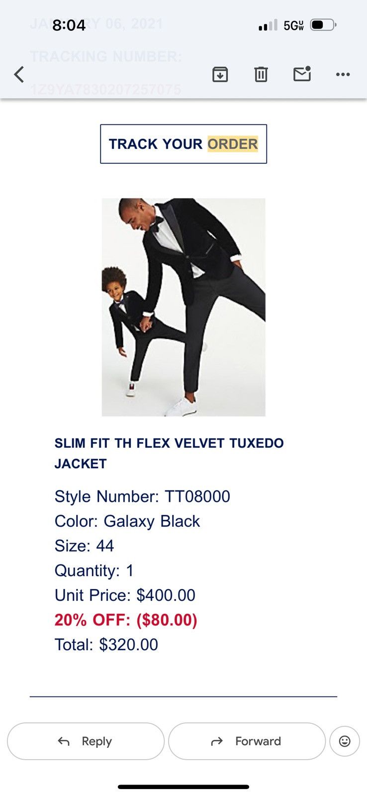 Tommy Hilfiger Tommy Hilfiger Flex Velvet Tuxedo Suit 44 Size 44R - 2 Thumbnail