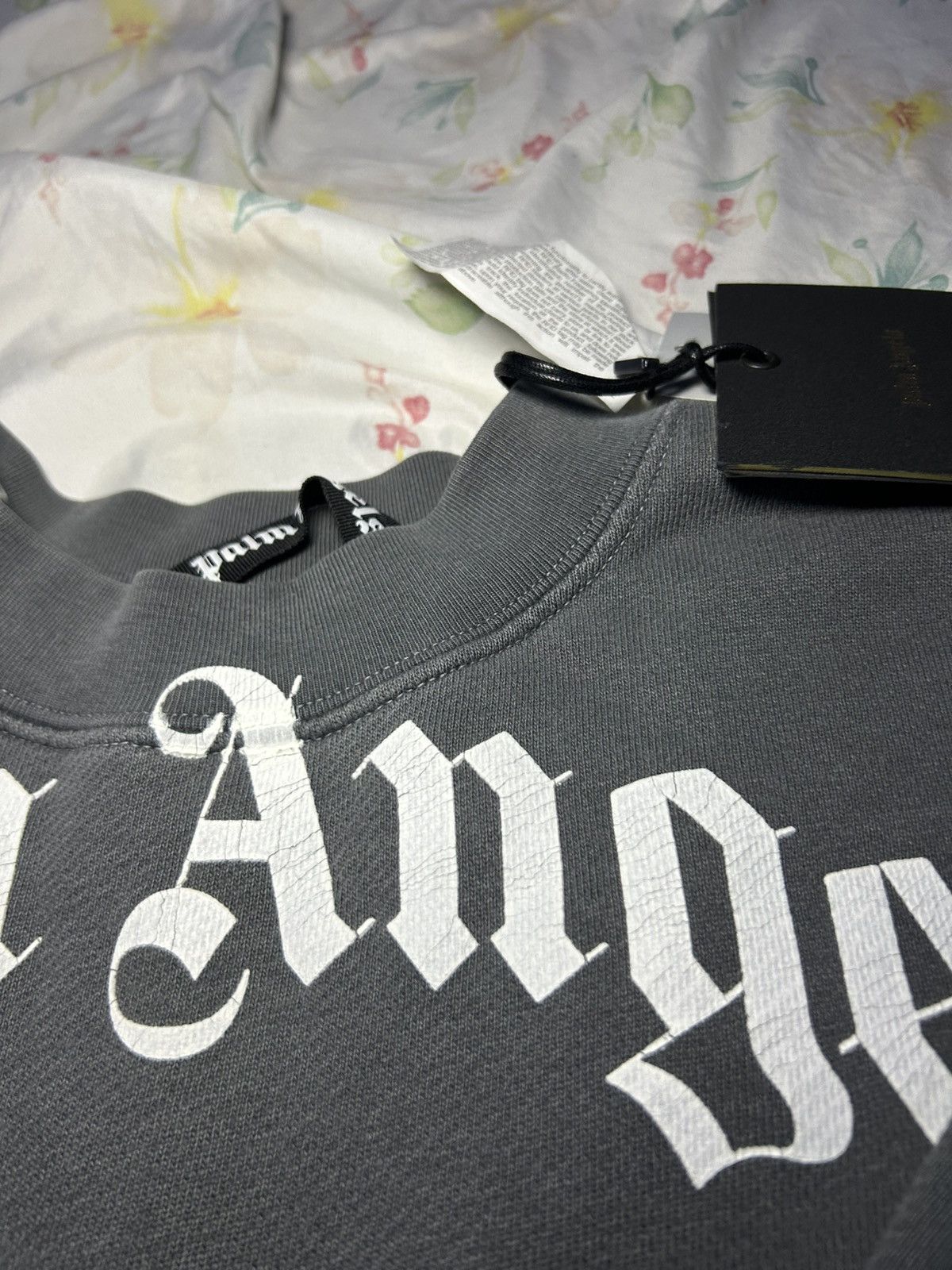 Palm Angels Palm Angels GD Curved Logo Crew Gray Size US S / EU 44-46 / 1 - 2 Thumbnail