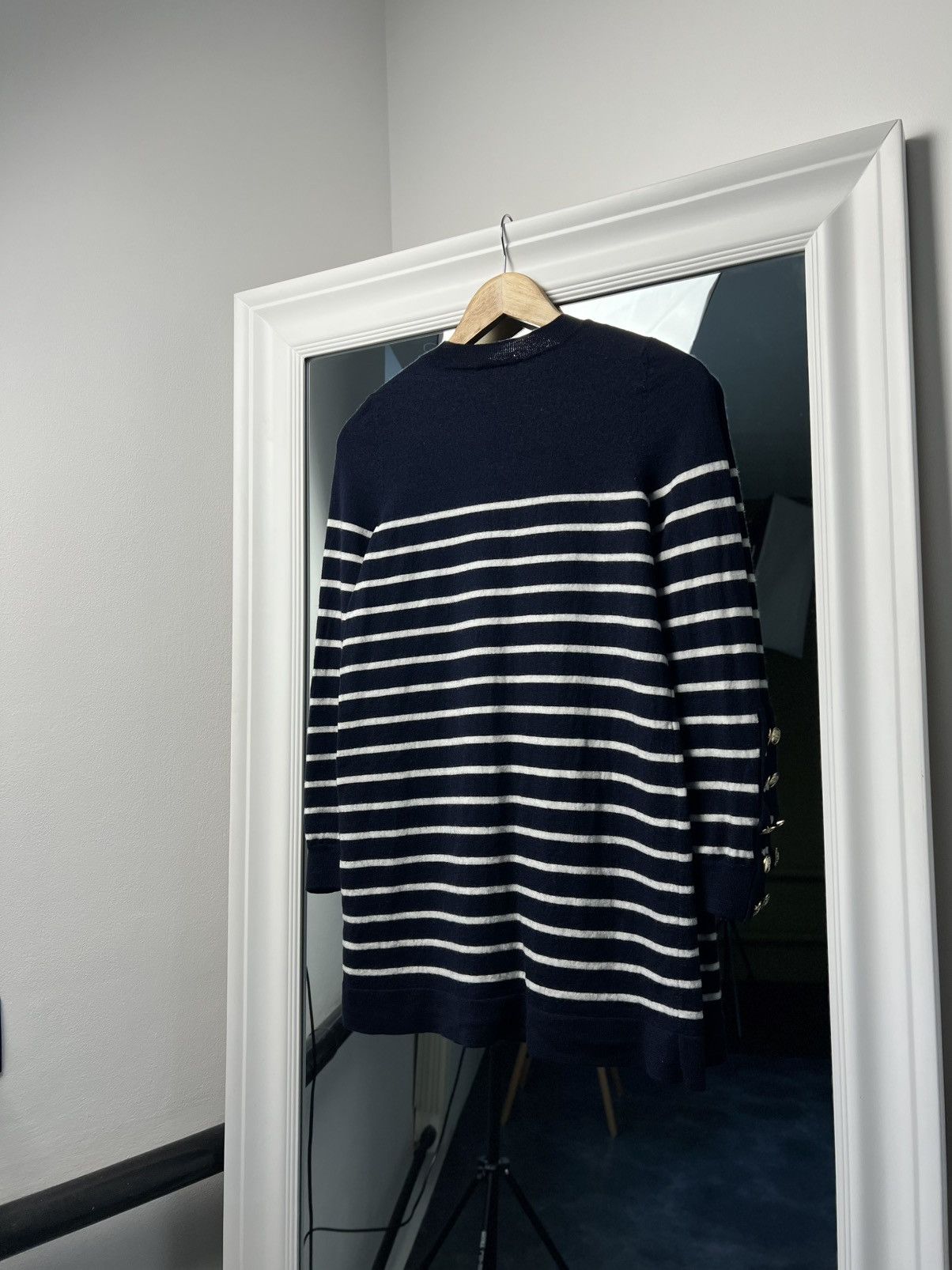 Designer × Sezane Sézane Paola Wool Knit Dress Navy / Ecru Size M Size M / US 6-8 / IT 42-44 - 13 Thumbnail